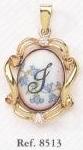 colgante letra porcelana